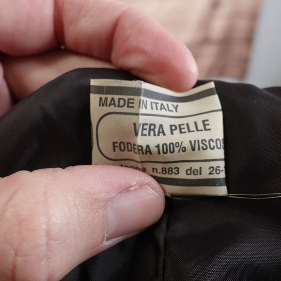 ADAM MADE IN ITALY LEATHER VERA PELLE BROWN ZIP JACKET COAT WOMENS 20X25 - Picture 10 of 10